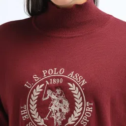 U.S. Polo Assn. Red Cotton Graphic Print Sweater image 5