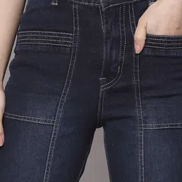 KASSUALLY Blue Relaxed Fit Mid Rise Jeans image 5