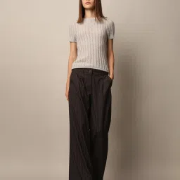 Only Grey Self Design Sweater image 5