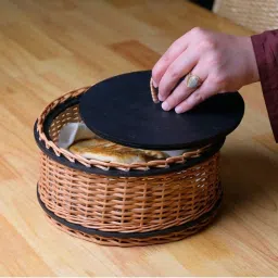 Peepul Tree Wicker & Wood Storage Box With Lid & Serving Tray Combo | Handcrafted in Kashmir image 5