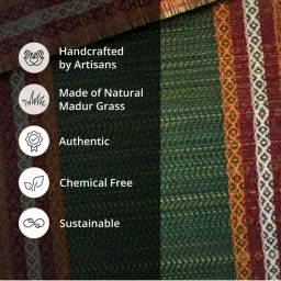 Peepul Tree Handmade Set of 4 Dining Table Mats and 1 Table Runner in Green image 5