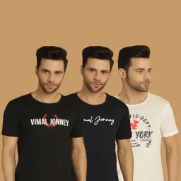 Vimal Jonney Multicolor Regular Fit Printed Crew T-Shirt - Pack of 3-picture-32