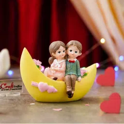 eCraftIndia Multicolor Resin Romantic Couple Showpiece Sitting On Boat image 5