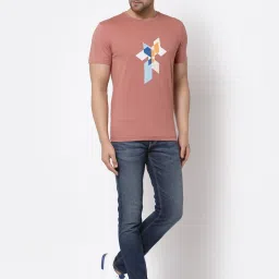 Red Tape Pale Pink Cotton Regular Fit Printed T-Shirt image 5