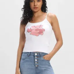 Forever 21 White Cotton Printed Camisole-picture-25
