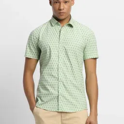 Forever 21 Green Cotton Regular Fit Printed Shirt-image-75