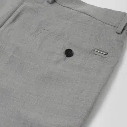 Louis Philippe Grey Slim Fit Texture Trousers image 5