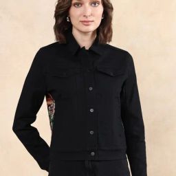 RAREISM Black Denim Solid Long Sleeves Jacket-picture-8