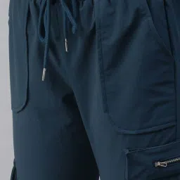 showoffff SHOWOFF Teal Plain Track Pants image 5