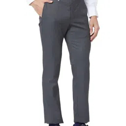 Park Avenue Grey Super Slim Fit Texture Trousers image 4