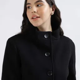 Centrestage Black Loose Fit Overcoat image 5