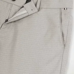 Arrow New York Grey Slim Fit Checks Trousers image 5