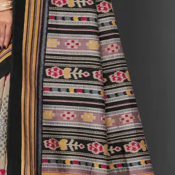 Saree Mall Beige Printed Sarees With Unstitched Blouse image 5