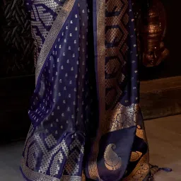 Saree Mall Purple Woven Sarees With Unstitched Blouse image 5