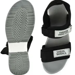 Shoetopia Kids Black & Grey Floater Sandals image 5