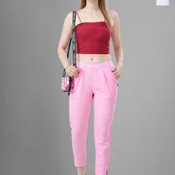 T19 Women Pack Of 2 Relaxed Straight Fit Mid-Rise Casual Trousers-picture-39