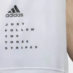 Adidas White Regular Fit Printed Sports T-Shirt image 5