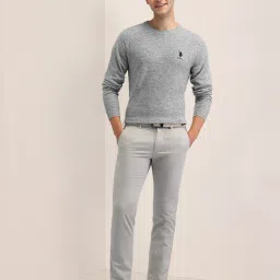 U.S. Polo Assn. Grey Wool Regular Fit Logo Sweaters image 5