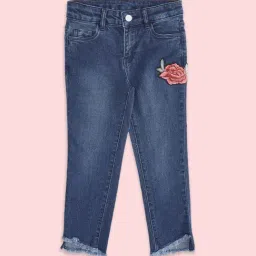 Pantaloons Junior Blue Cotton Embroidered Jeans-picture-20