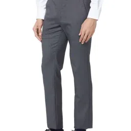Park Avenue Grey Super Slim Fit Texture Trousers image 3
