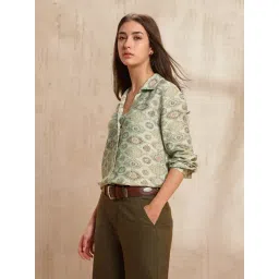 U.S. Polo Assn. Green Regular Fit Printed Shirt image 3