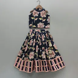 White World Girls Printed Ready To Wear Lehenga & Blouse-picture-12
