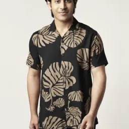 YU by Pantaloons Black Slim Fit Printed Shirt-image-58