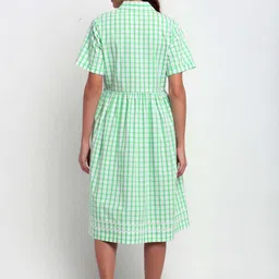 BLANC9 Green & White Checked Nightdress image 3