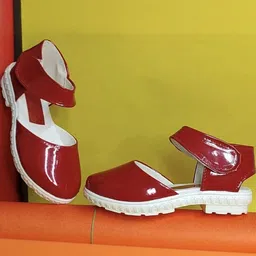 NEW LATEST Girls Velcro Strap Red Sandals-image-81