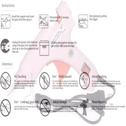 CRAFTYGUN 20 W Standard Temperature Mini Glue Gun with 12 Sticks Pink 7 mm Stick Diameter, PPIINK--MINI-12-STKKS-20WT image 5