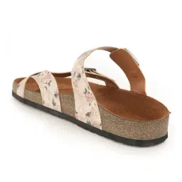 Mozafia Women's Cream Toe Ring Sandals image 5