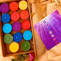 Aromatic Fables Yellow & Blue 12 pieces Tea Light Candle image 1