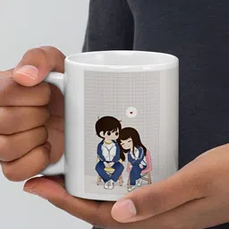 Mr UVD White & Grey Graphic Printed Ceramic Matte Mug 350 ml image 3