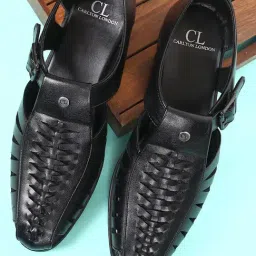 Carlton London Men's Black Ankle Strap Sandals-picture-28
