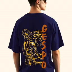 AUSK Typography Printed Round Neck Drop Shoulder Sleeves Oversized Pure Cotton T-shirt-picture-15