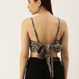 IQRAAR Animal Print Styled Back Top image 4