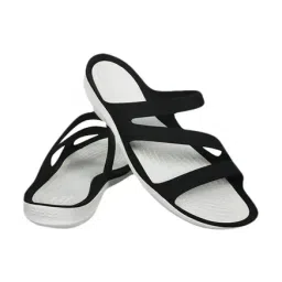 Crocs Swiftwater Black & White Casual Sandals image 5