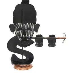 Samsiddhi Metal Krishna Playing Basuri Round Candle Holder image 2