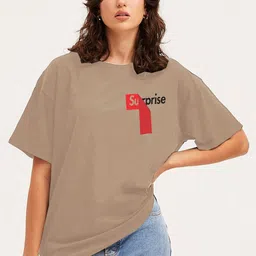 Moda Rapido Women Typography Printed Round Neck Cotton Oversized T-shirt-image-75