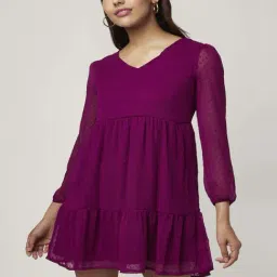 Honey by Pantaloons Pink Self Pattern A-Line Dress-picture-25