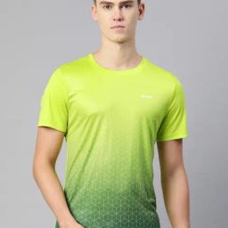 ALCIS Lime Green Dry Tech Slim Fit Printed Sports T-Shirt-picture-1