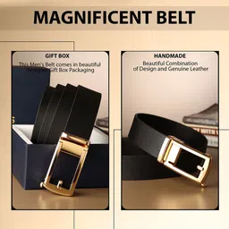 Metronaut Men Textured Leather Formal Belt image 3