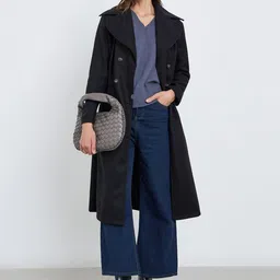 Styli Women Woolen Notched Lapel Collared Double Breasted Knee-Length Trench Coat-image-52