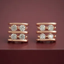 Kushal's Fashion Jewellery 92.5Silver Rose Gold-Plated Classic Studs Earrings-picture-33