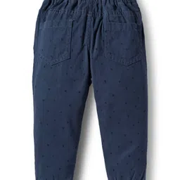 Babyhug Cotton Woven Full Length Printed Trouser Pant - Blue image 2