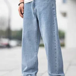 AFLASH Men Baggy Mid-Rise Stretchable Jeans image 5