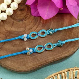 Asthetika Set of 2 Infinity Evil Eye Thread Rakhi With Roli Chawal-picture-35