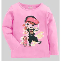 KUCHIPOO Pack Of 5  Full Sleeves Star Text & Girl Printed Tees - Multi Colour image 4