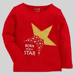 KUCHIPOO Pack Of 5  Full Sleeves Star Text & Girl Printed Tees - Multi Colour image 5