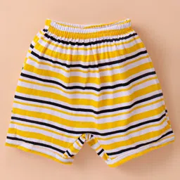 Bodycare Cotton Knit Lion Printed & Striped Trunk Pack Of 3 - Blue White & Yellow image 4